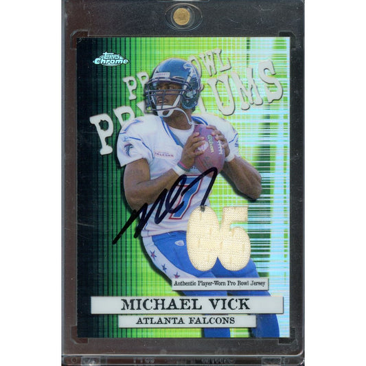 2005 Topps Chrome Michael Vick Pro-Bowl Premiums Jersey #PBP-MV IP Auto