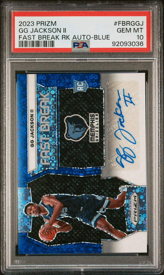 2023 Prizm GG Jackson II Fast Break Auto Blue #FBR-GGJ /49 PSA 10 RC