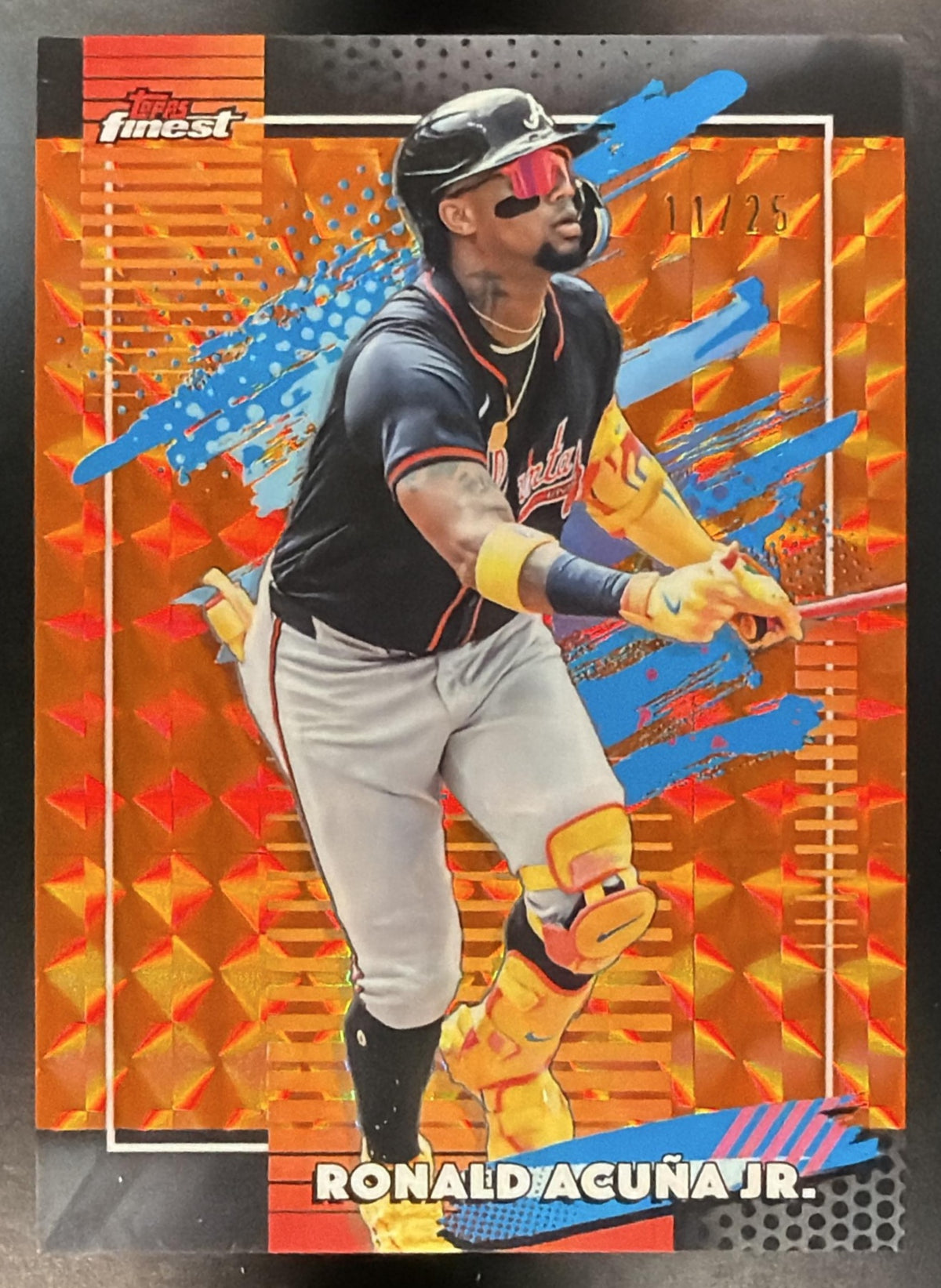 2026 Topps Finest Ronald Acuna Jr. #187 Uncommon Orange Geometric Refractor 11/25