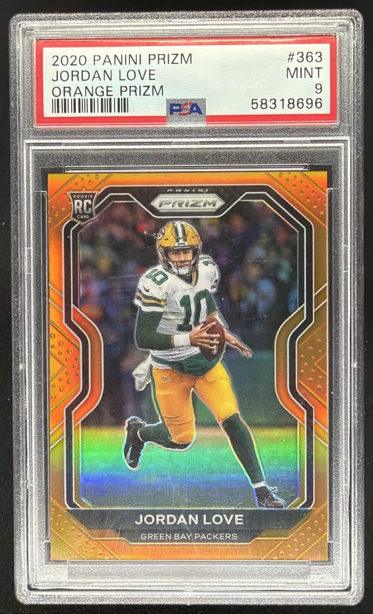 2020 Panini Prizm Jordan Love #363 Orange /249 RC PSA 9