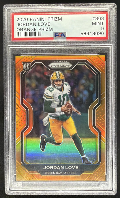 2020 Panini Prizm Jordan Love #363 Orange /249 RC PSA 9