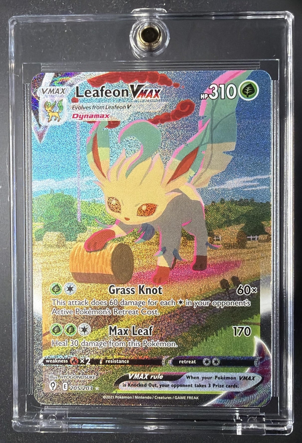 2021 Pokemon Sword & Shield Evolving Skies Leafeon VMAX #205/203