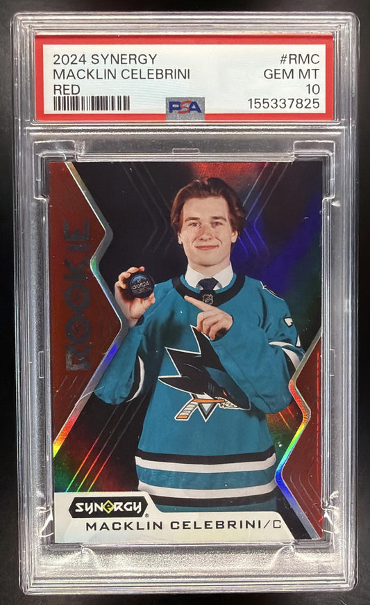 2024-25 Upper Deck Synergy Macklin Celebrini #R-MC Red RC PSA 10