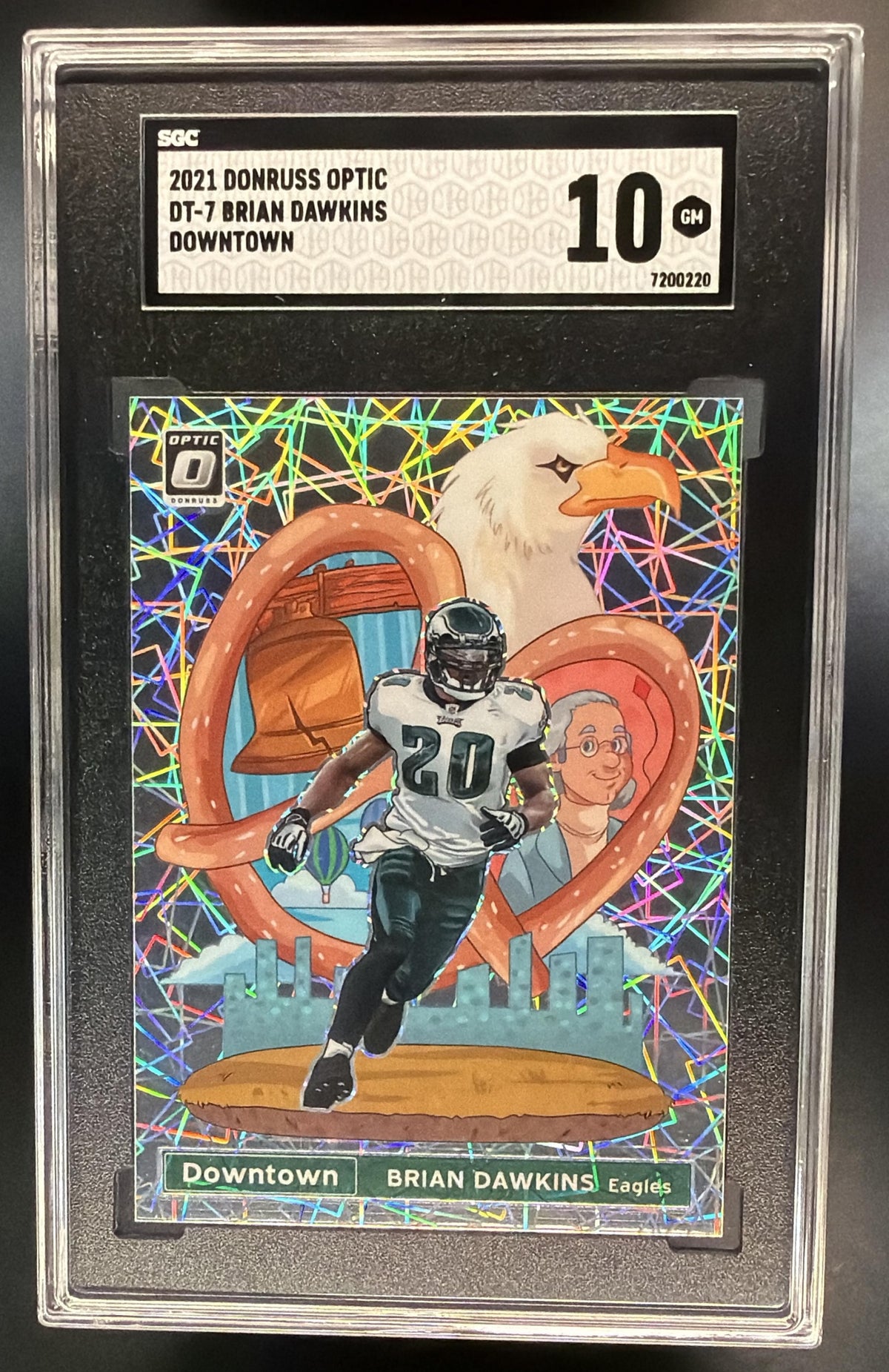 2021 Panini Donruss Optic Brian Dawkins #DT-7 Downtown! SSP SGC 10