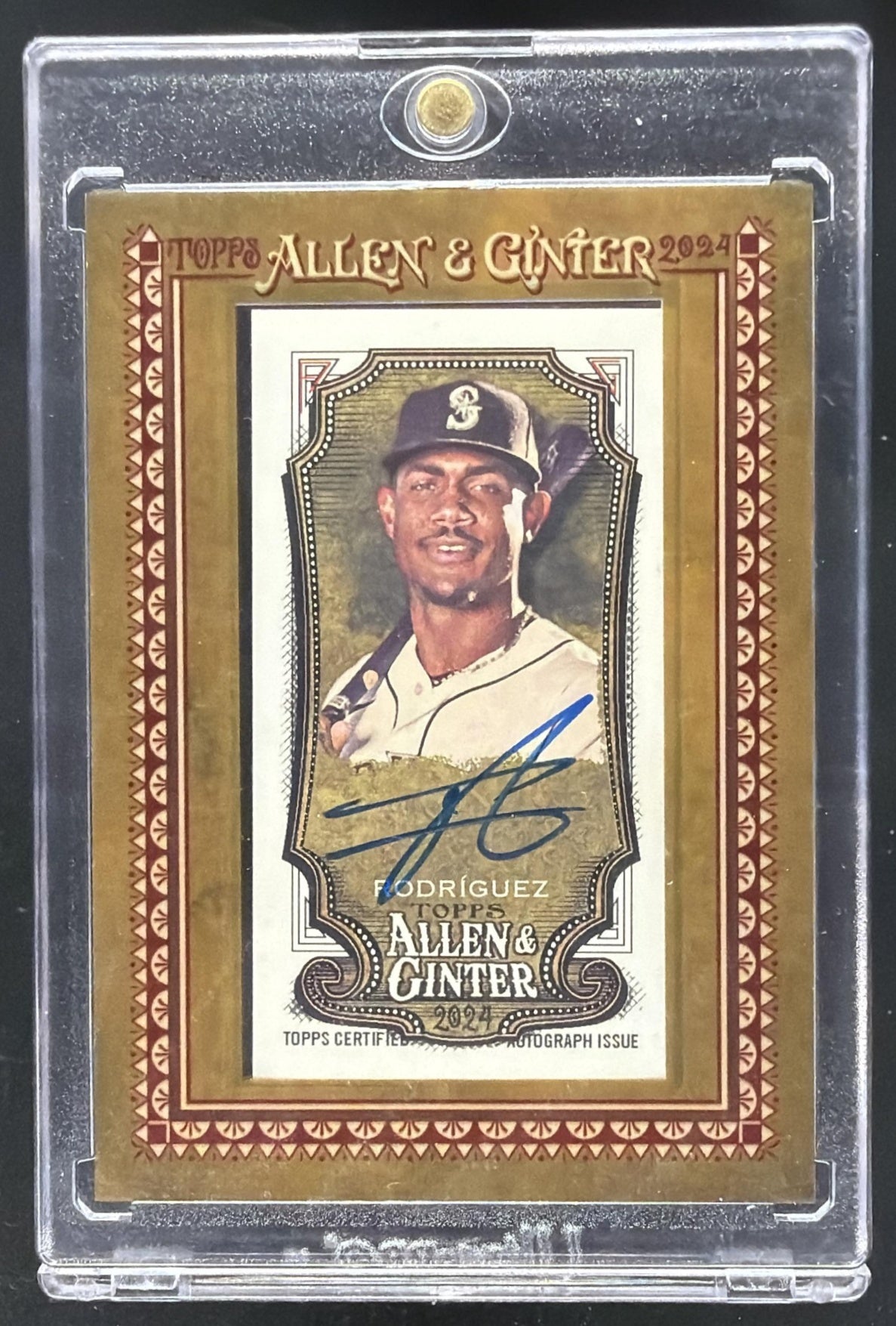 2024 Topps Allen & Ginter Julio Rodriguez #MA-JROD Mini Baseball Auto