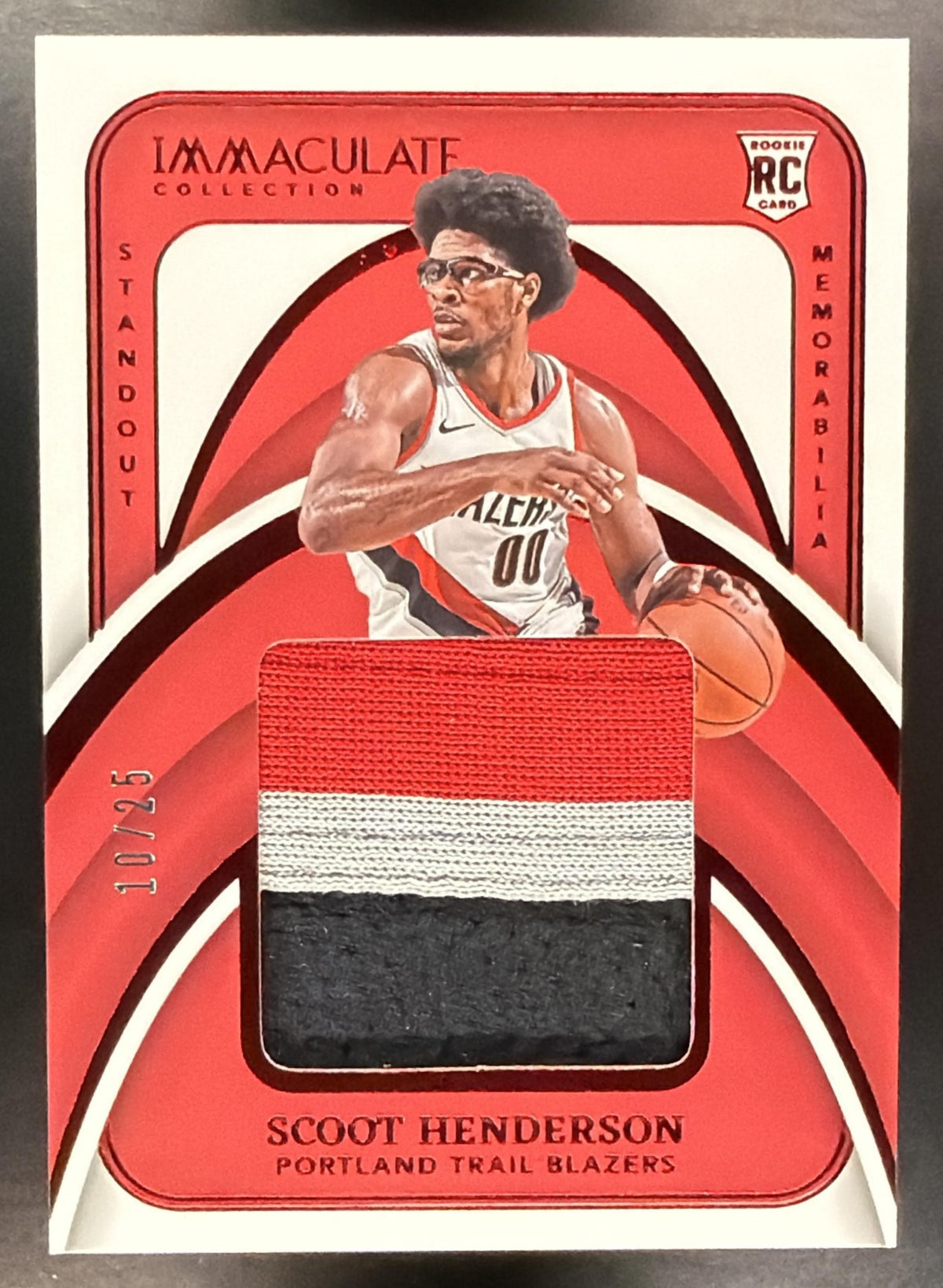 2023-24 Panini Immaculate Scoot Henderson #MM-HEN Massive Memorabilia /25 MEM RC