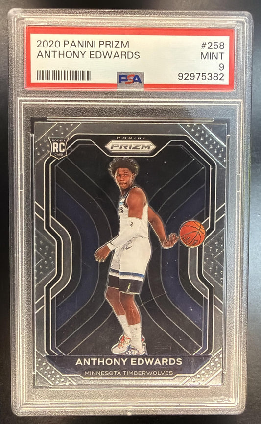 2020-21 Panini Prizm Anthony Edwards #258 Rookie PSA 9 Timberwolves