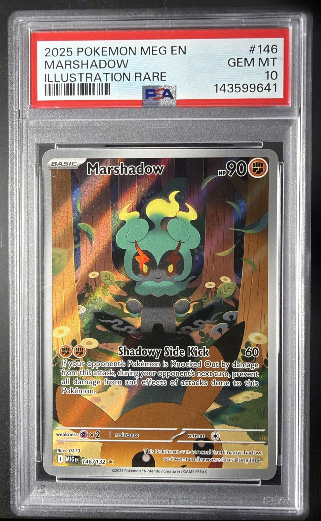 2025 Pokemon Mega Evolution Marshadow #146/132 Illustration Rare PSA 10