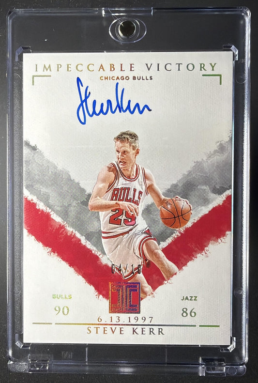 2019 Panini Impeccable Steve Kerr #IV-SKR Victory Signatures Holo Gold /10 Auto