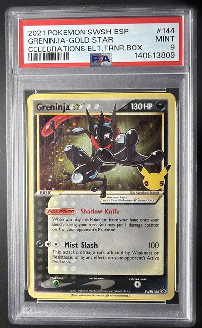 2021 Pokemon Sword & Shield Black Star Promos Greninja #SWSH144 Gold PSA 9