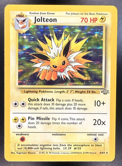 1999 Pokemon Jungle Jolteon Unlimited Holo 4/64 LP