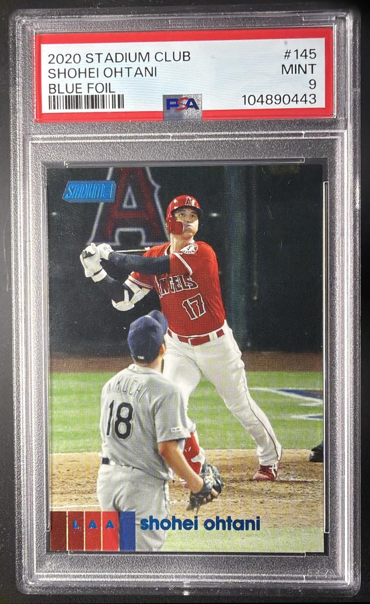 2020 Topps Stadium Club Shohei Ohtani #145 Blue Foil 36/50 PSA 9