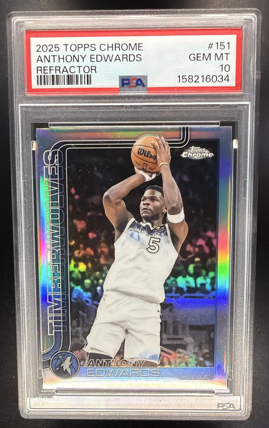 2025-26 Topps Chrome Anthony Edwards #151 Refractor PSA 10
