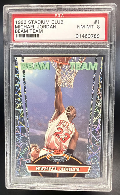 1992-93 Topps Stadium Club Michael Jordan #1 Beam Team PSA 8