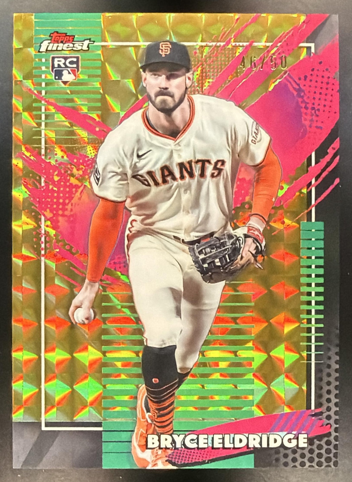 2026 Topps Finest Bryce Eldridge #211 Rare Gold Geometric Refractor 46/50 RC