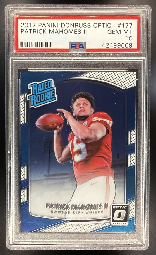 2017 Panini Donruss Optic Patrick Mahomes II #177 RC Rated Rookie PSA 10 Chiefs