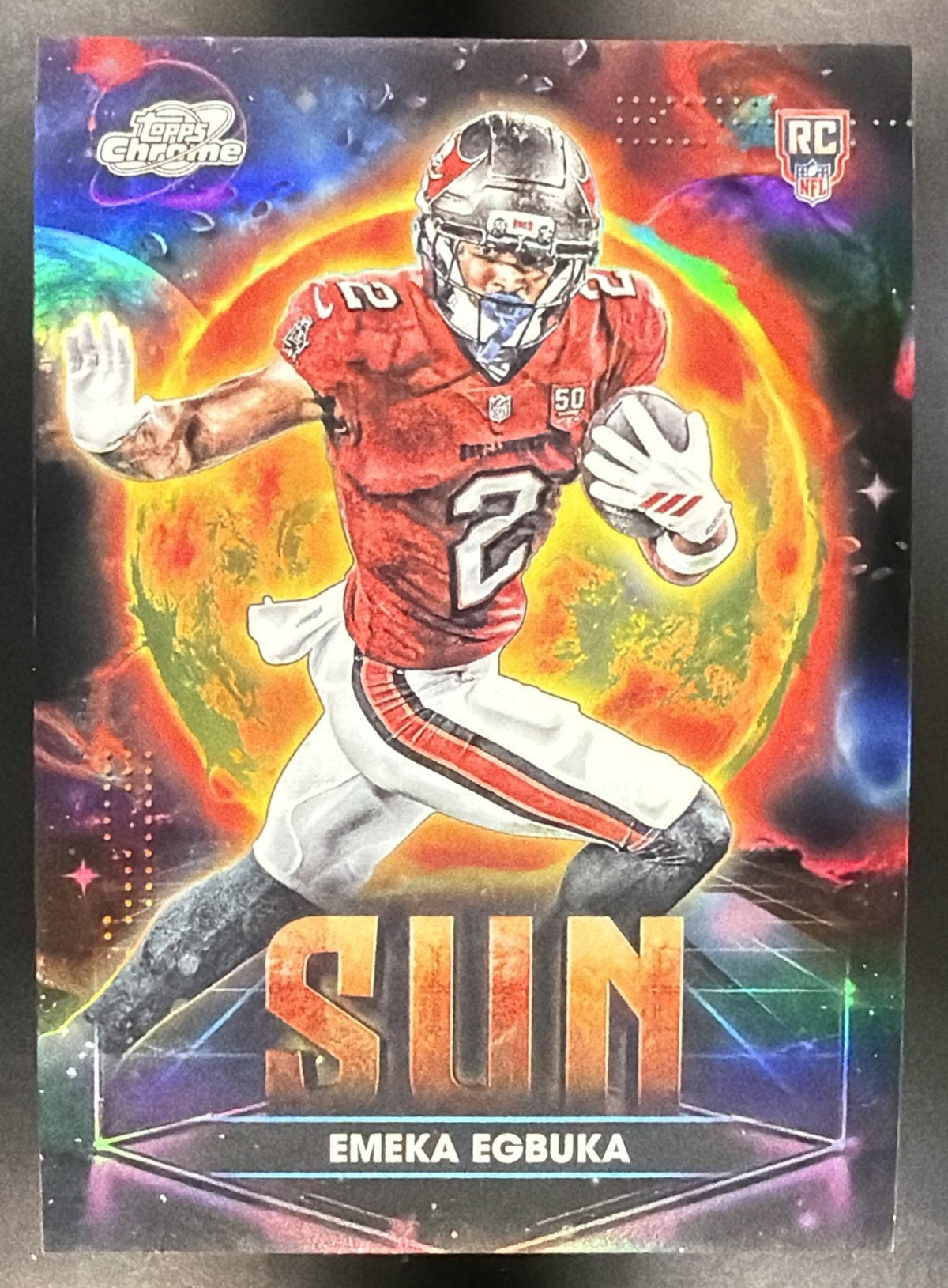 2025 Topps Cosmic Chrome Emeka Egbuka #PPSU-EE Planetary Pursuit Sun RC