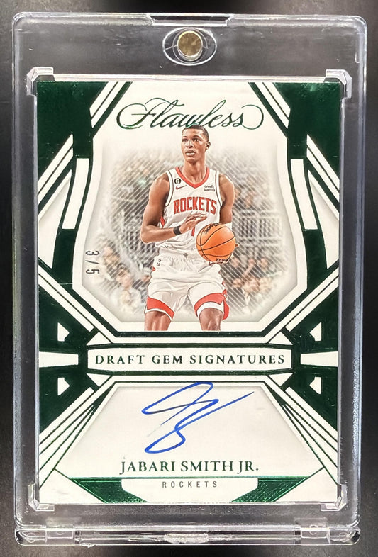 2024 Panini Flawless Jabari Smith Jr. #2 2023 Draft Gem Signatures Ruby /15 Auto