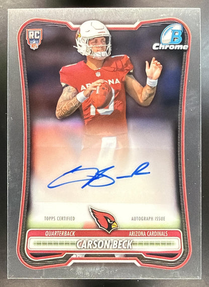 2026 Bowman Carson Beck #BCRA-CB Chrome Rookie Auto RC