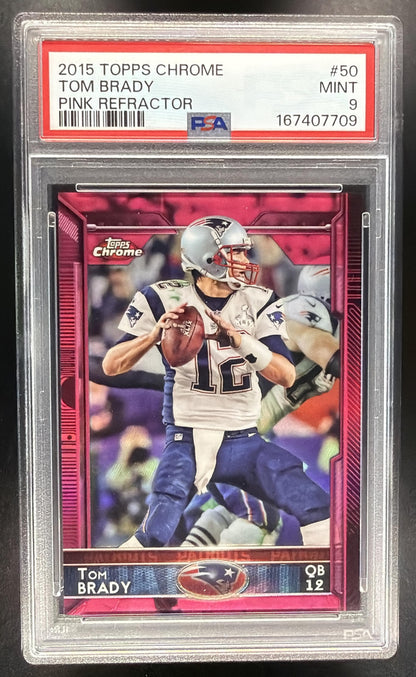 2015 Topps Chrome Tom Brady #50 Pink Refractor 248/399 PSA 9