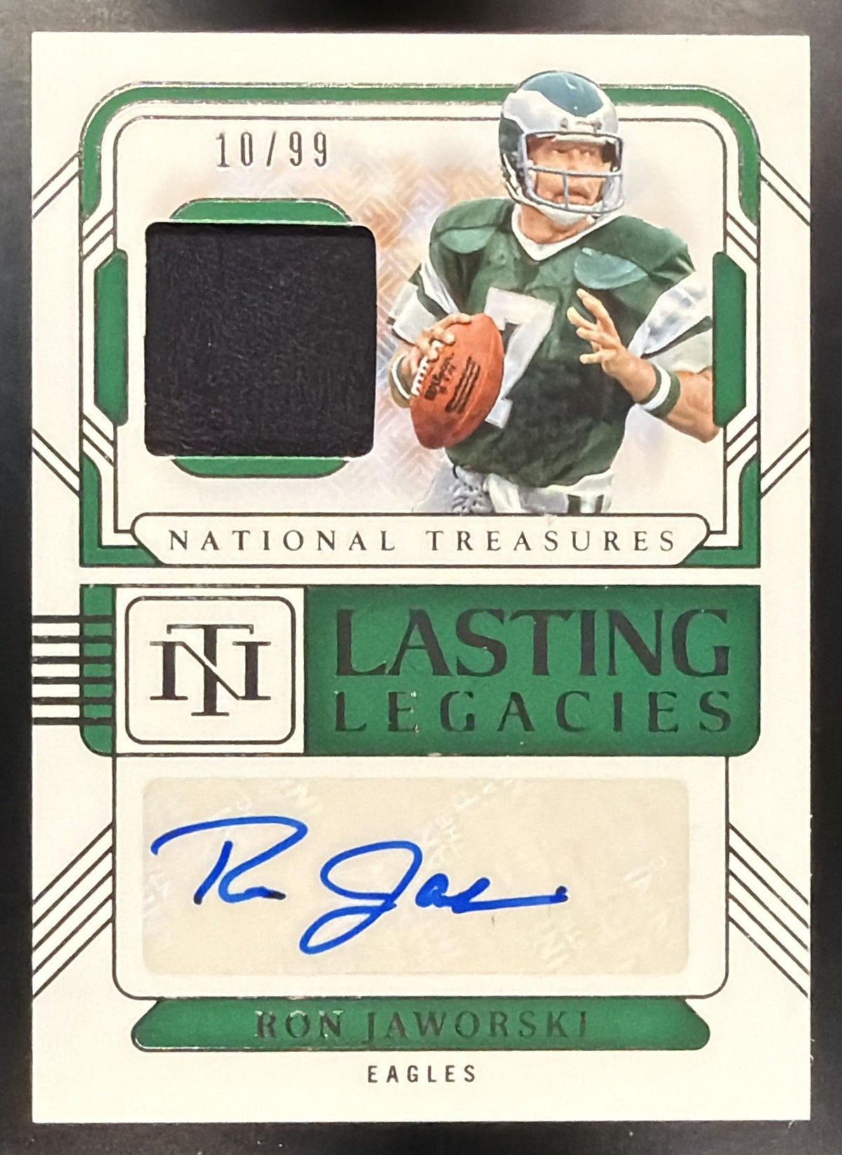 2024 Panini National Treasures Ron Jaworski #LL-RJI Lasting Legacies Auto Relic 10/99