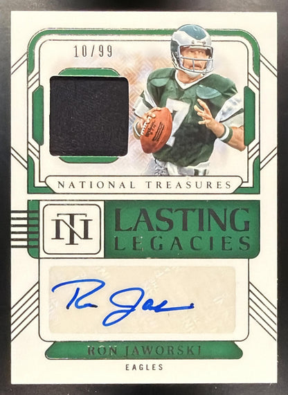 2024 Panini National Treasures Ron Jaworski #LL-RJI Lasting Legacies Auto Relic 10/99