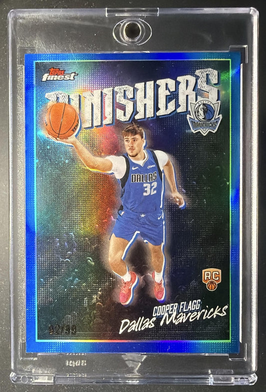 2025-26 Topps Finest Cooper Flagg #FI-8 Finishers Blue Refractor 2/99 RC