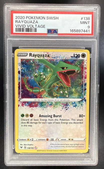 2020 Pokemon Vivid Voltage Rayquaza 138/185 PSA 9