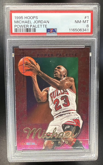 1995-96 Hoops Michael Jordan #1 Power Palette PSA 8