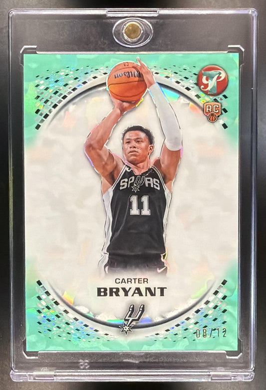 2025 Topps Pristine Carter Bryant #150 1st Day Issue Refractor /12 RC Aqua