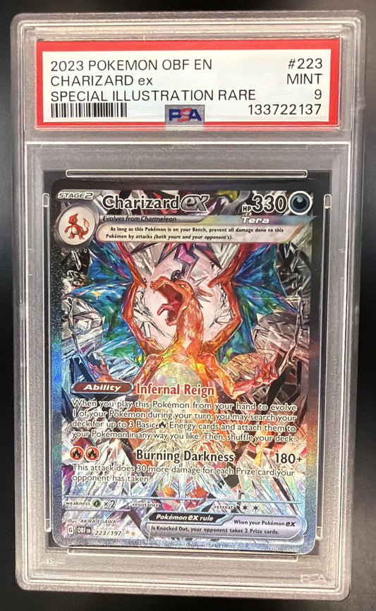 2023 Pokemon Obsidian Flames Charizard ex 223/197 PSA 9