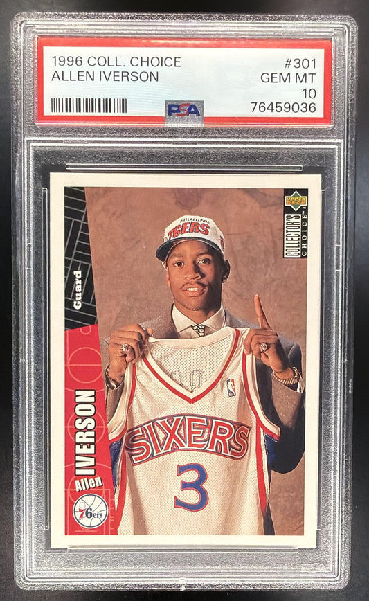 1996-97 Upper Deck Collector's Choice Allen Iverson #301 RC PSA 10