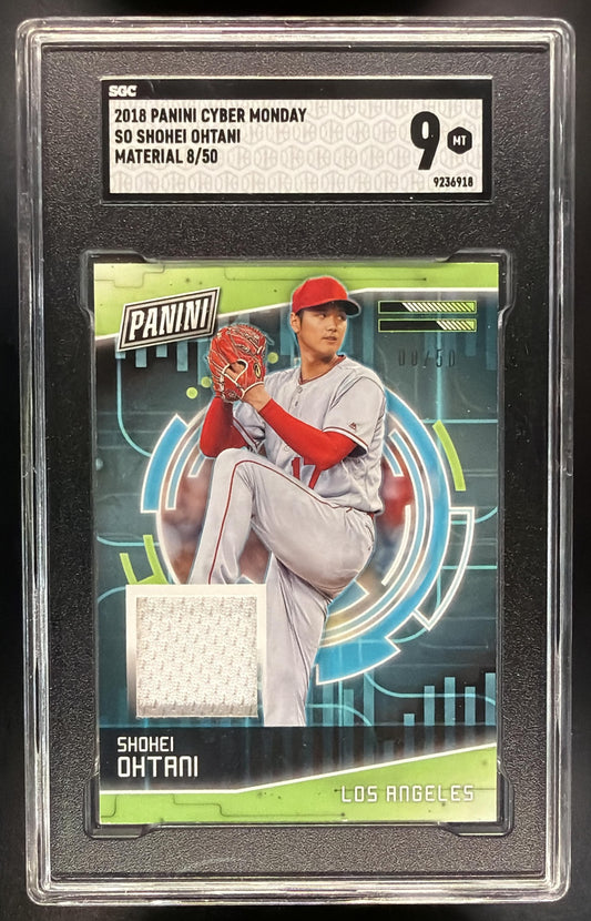2018 Panini Cyber Monday Shohei Ohtani #SO Materials /50 RC Patch SGC 9
