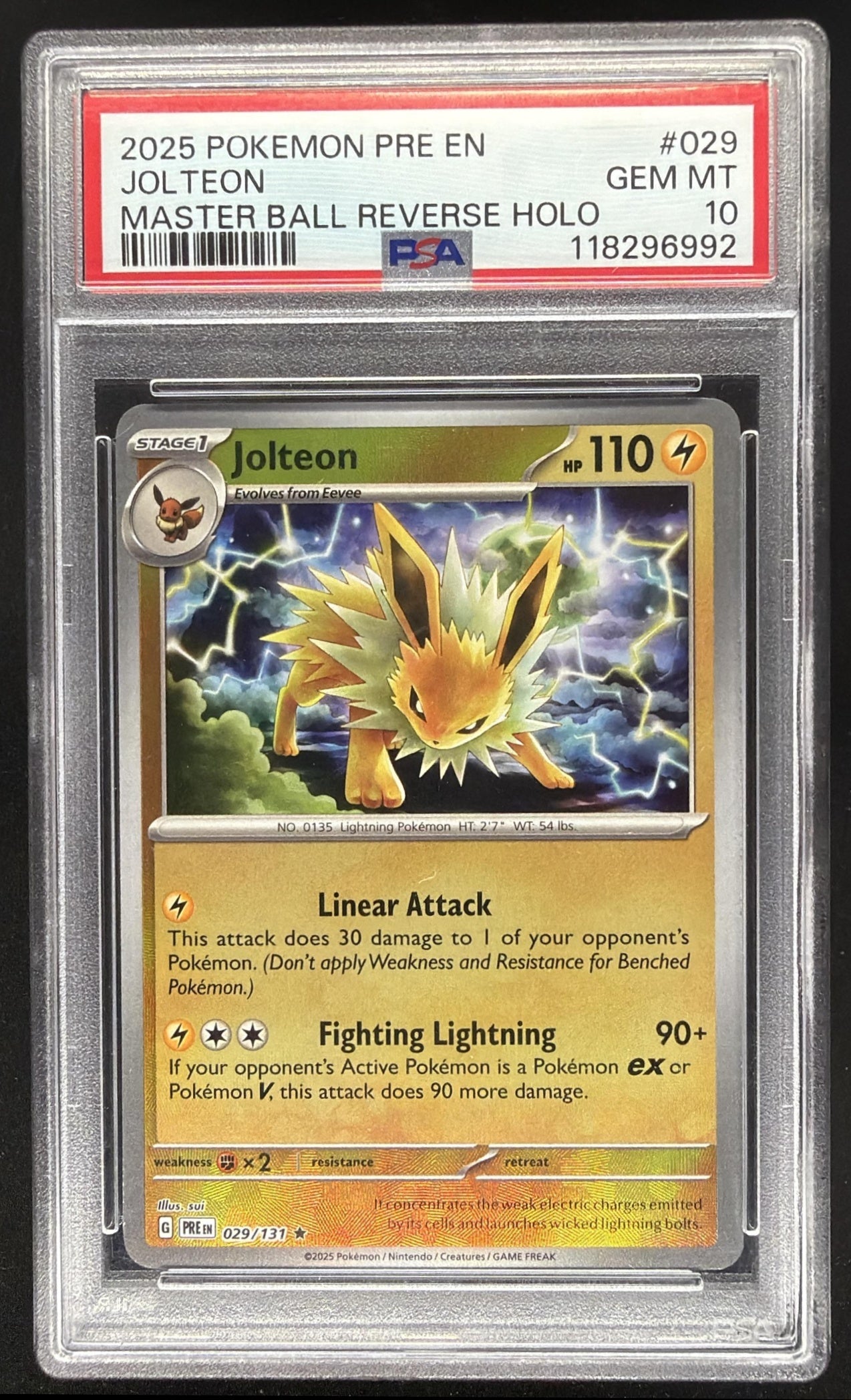 2025 Pokemon Prismatic Evolutions Jolteon #029/131 PSA 10