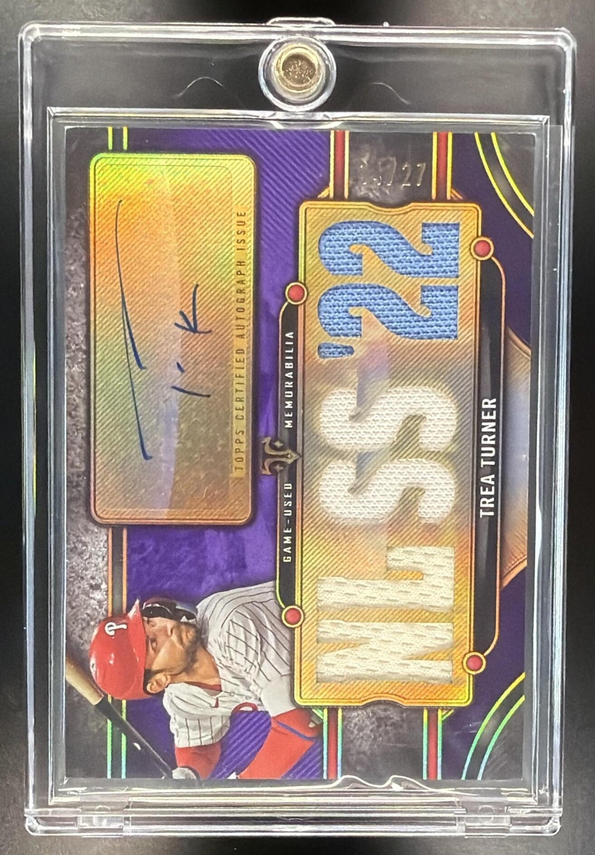 2024 Topps Triple Threads Trea Turner #TTAR-TRE4 Auto Relics Purple /27