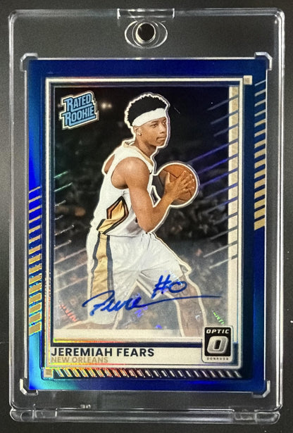 2025-26 Panini Donruss Jeremiah Fears #3 Auto Blue 16/49 RC