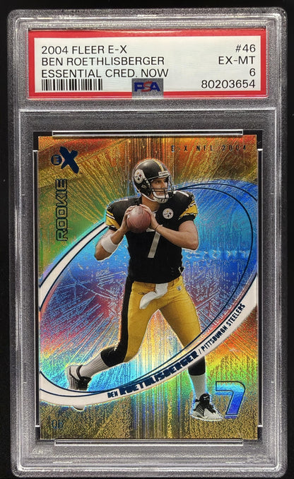2004 Fleer E-X Ben Roethisberger Rookie /46 PSA 6