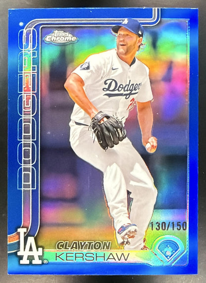 2025 Topps Chrome Clayton Kershaw #88 Blue Refractor 130/150