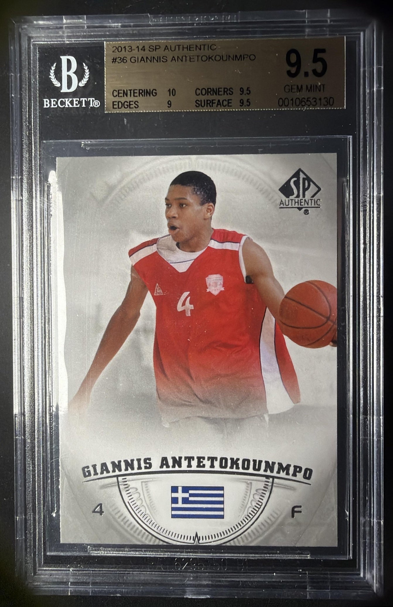 2013-14 SP Authentic Giannis Antetokounmpo #36 - RC BGS 9.5