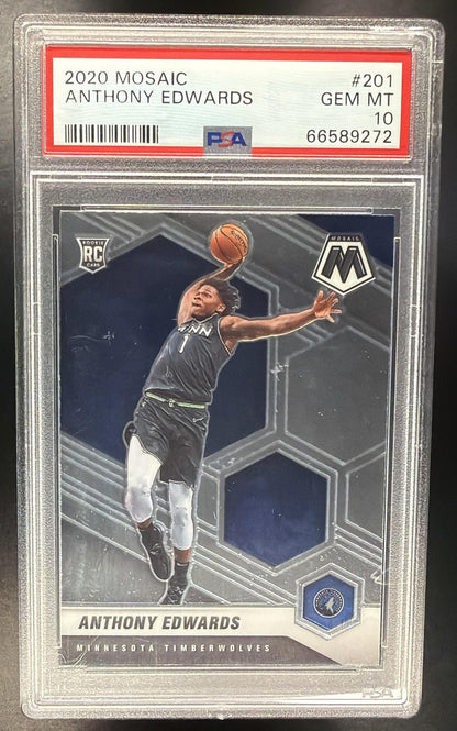 2020-21 Panini Mosaic Anthony Edwards #201 RC PSA 10