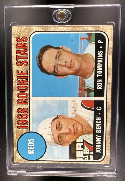 1968 Topps Reds Rookie Stars Johnny Bench Ron Tompkins RS, RC, E #247a RC