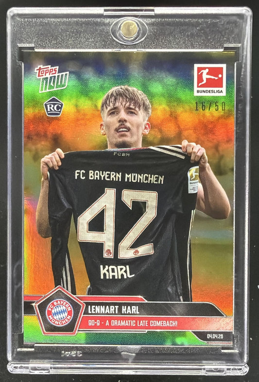 2026 Topps Now Lennart Karl Gold /50 Rc