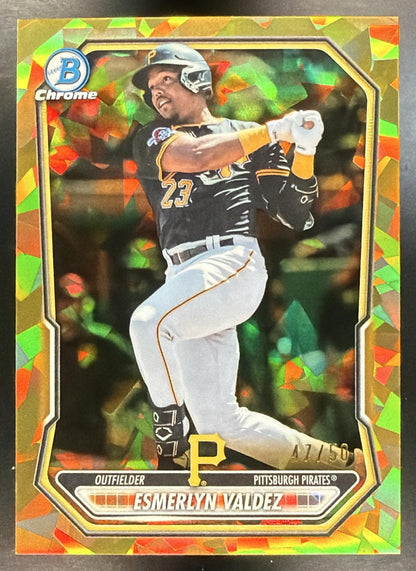 2026 Bowman Sapphire Esmerlyn Valdez #BCP-76 Chrome Prospects Gold Refractor 47/50