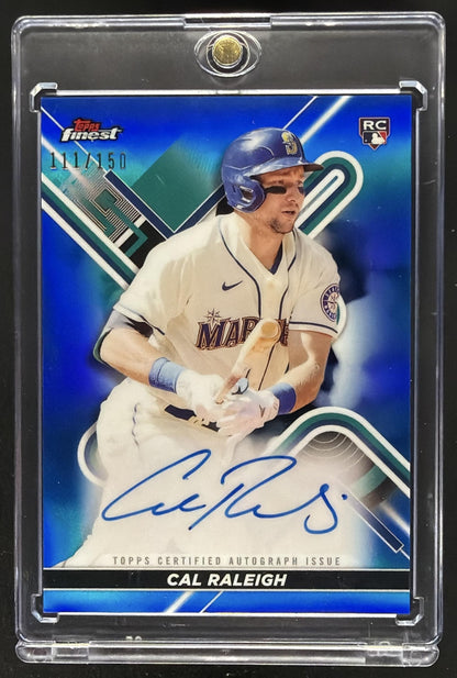 2022 Topps Finest Cal Raleigh #FA-CR Auto Blue Refractor 111/150 RC