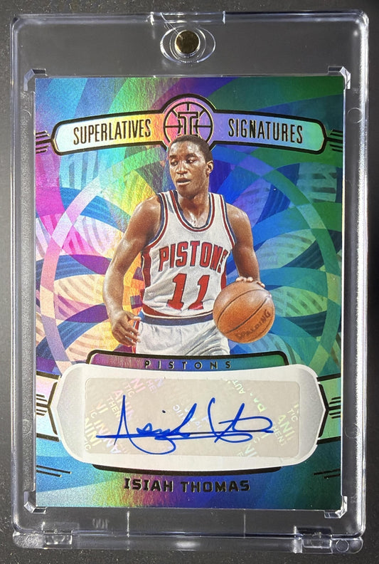 2021-22 Panini Illusions Isiah Thomas #SS-ITM Superlatives Signatures Auto
