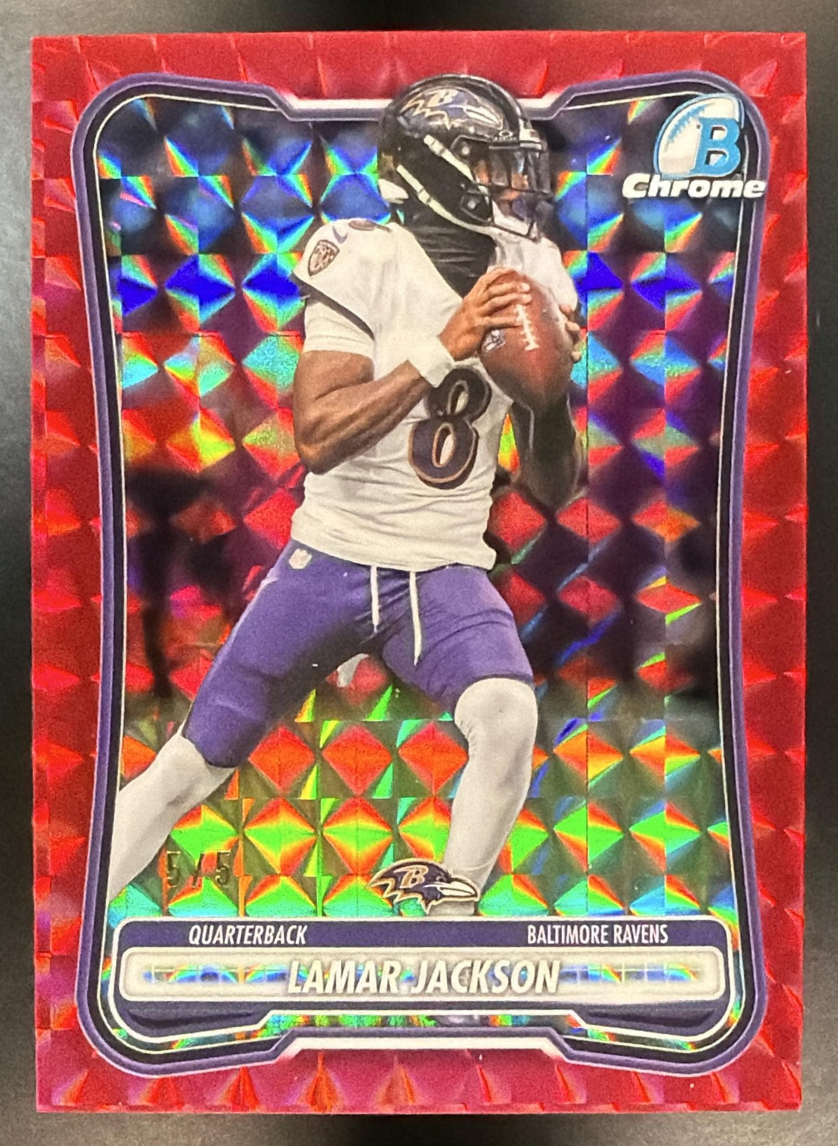 2026 Bowman Lamar Jackson #BCV-8 Red Geometric 5/5