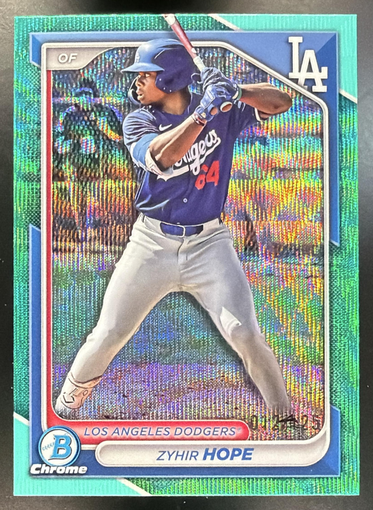 2024 Bowman Draft Zyhir Hope #BDC-139 Chrome Teal Wave 12/125 Refractor