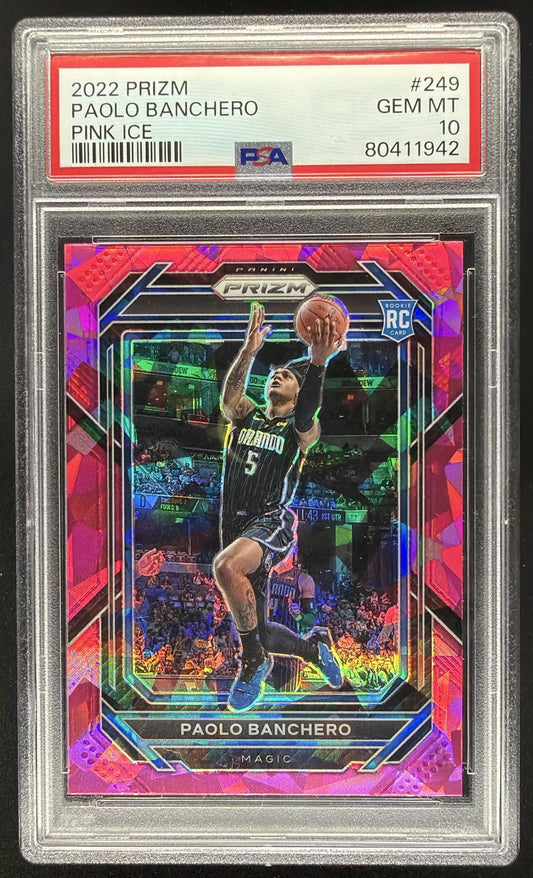 2022-23 Panini Prizm Paolo Banchero #249 Prizm Pink Ice RC PSA 10