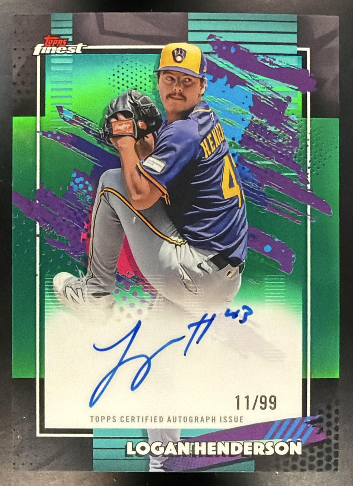 2026 Topps Finest Logan Henderson #FA-LH Auto Green Refractor 11/99