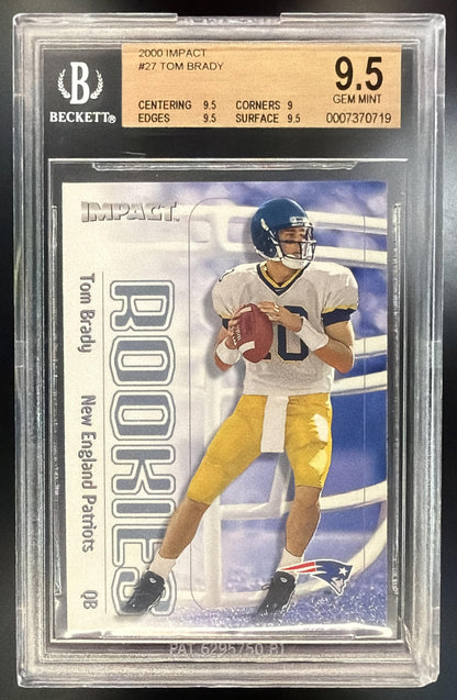 2000 Skybox Impact Tom Brady #27 RC BGS 9.5